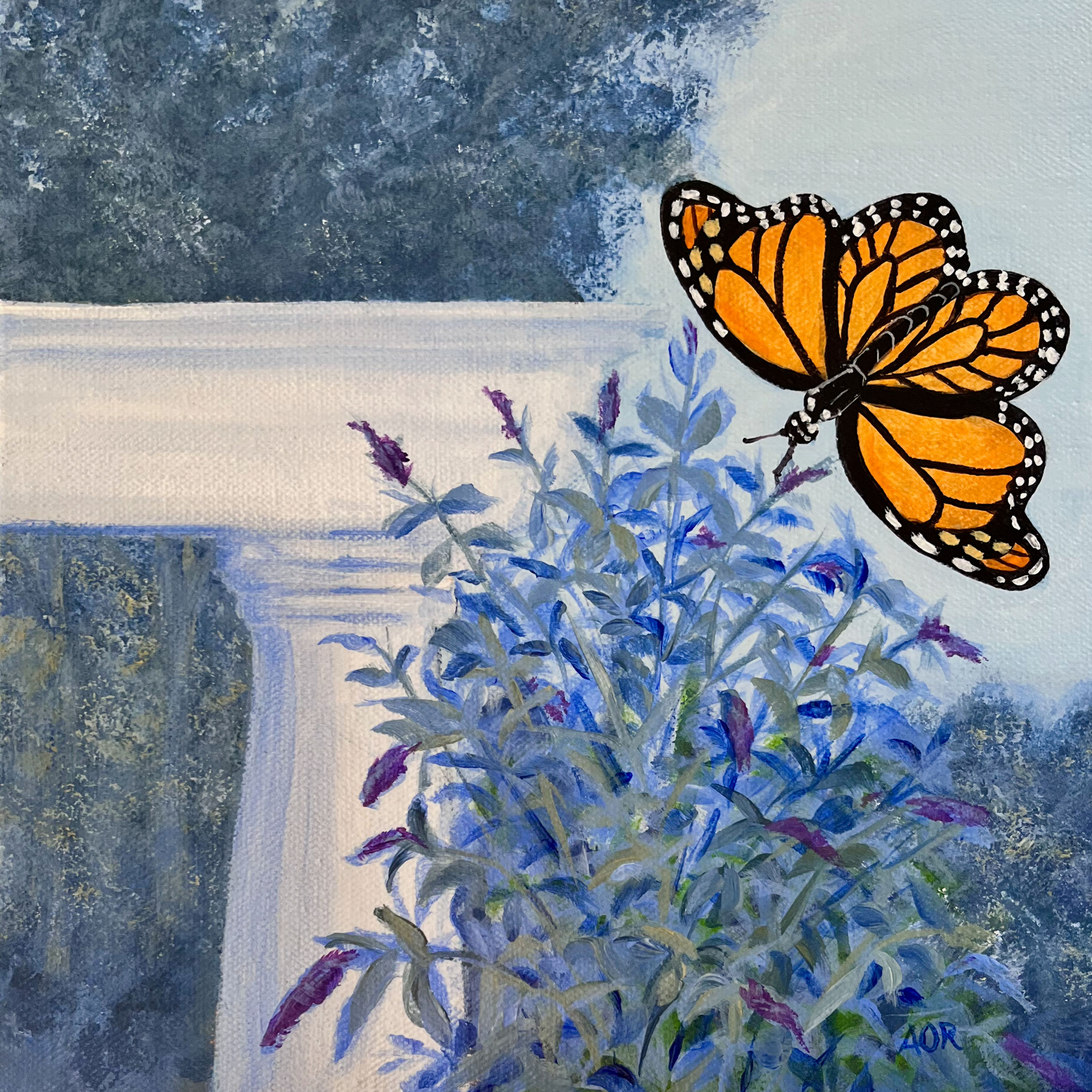 Monarch in Garden	by	Ann 	Romeo