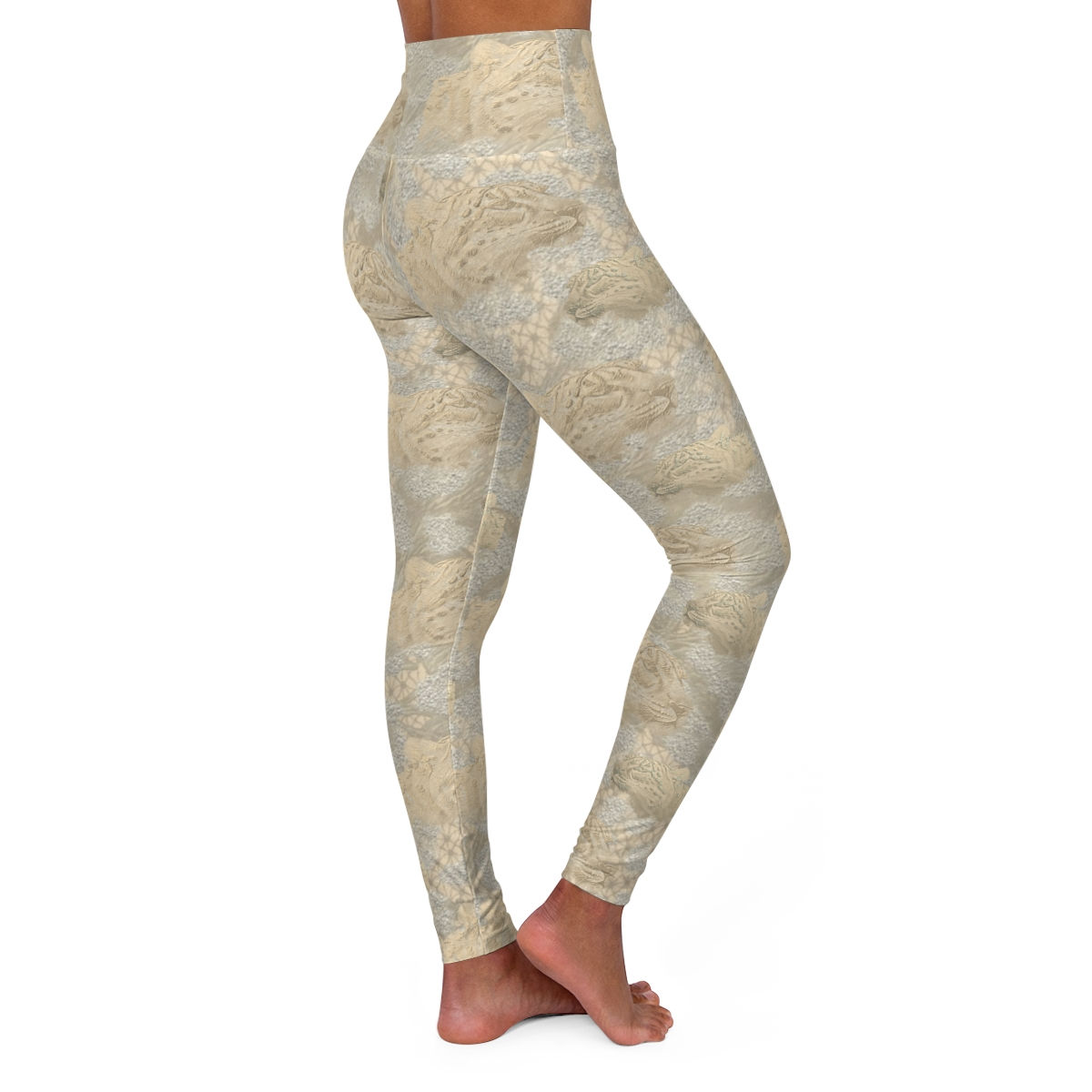 Leopard Fur High Waisted Yoga Leggings (AOP)