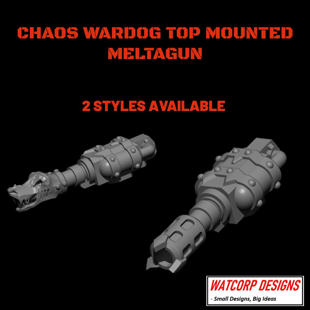 image showing 2 styles of melta gun for chaos wardogs