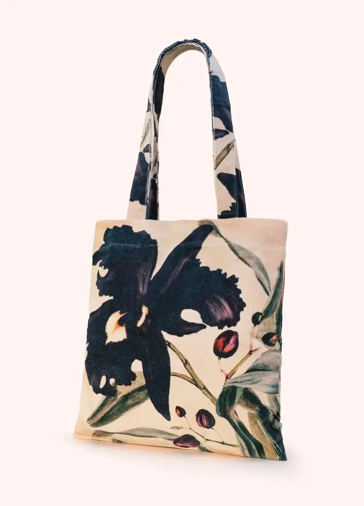 VELVET TOTE - MIDNIGHT ORCHID