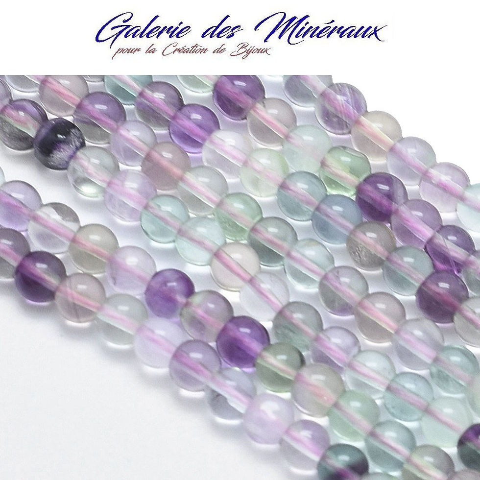 FLUORITE pierre minérale en lot de perles rondes lisses en 4mm