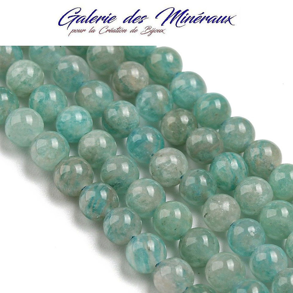 AMAZONITE pierre minérale en lot de perles rondes lisses en 4mm