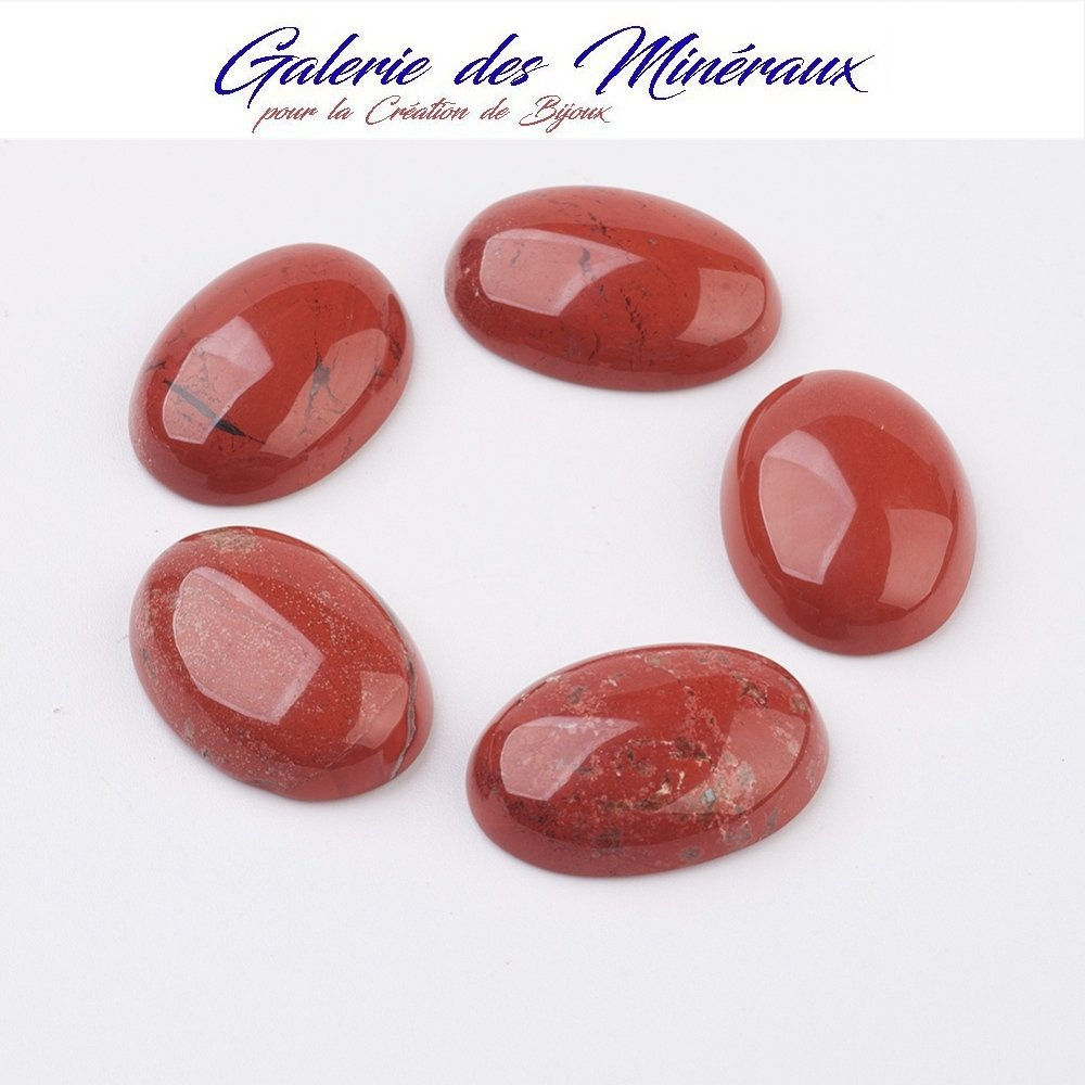 JASPE Rouge pierre minérale en cabochon ovale en 18x13mm, 25x18mm, 40x30mm