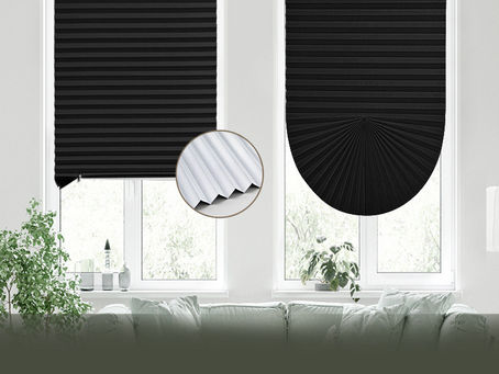 Black Blackout with Thermal Silver Backing Fabric Temp Blinds™