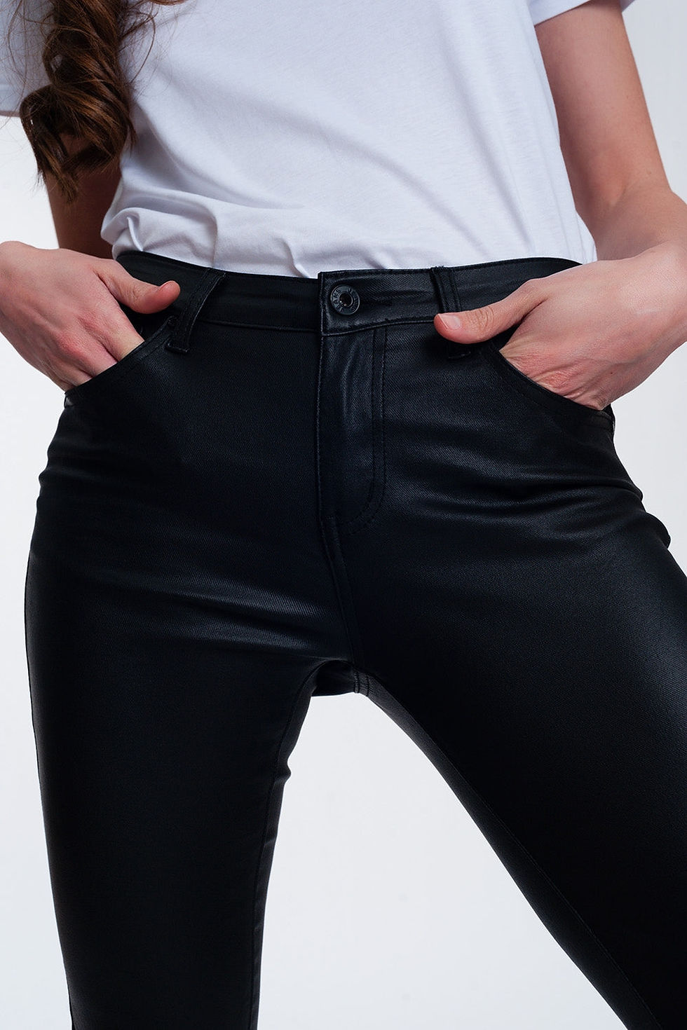 Thumbnail: Coated Pants in Black