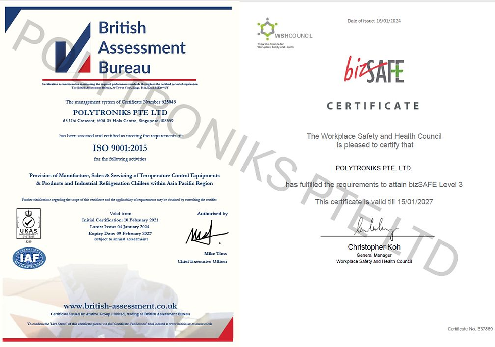 ISO 9001 certification and bizSAFE Level 3 recognition