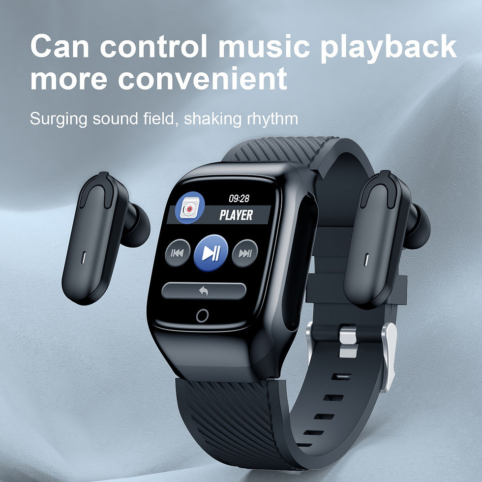 Thumbnail: Earphone Heart Rate Smart Watch 2 In 1