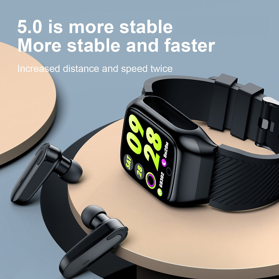 Thumbnail: Earphone Heart Rate Smart Watch 2 In 1