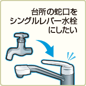 台所の蛇口をシングルレバー水栓にしたい