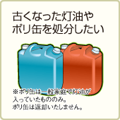 古くなった灯油やポリ缶を処分したい