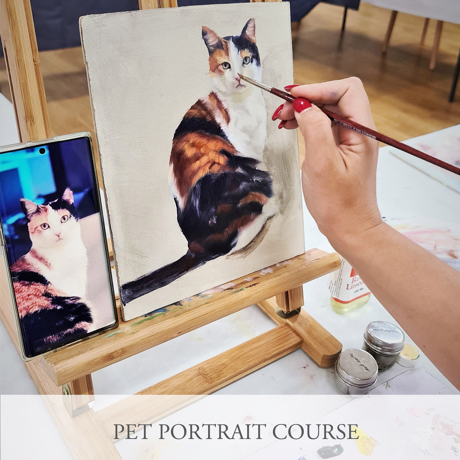oil painting pet portrait art classes