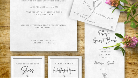 Wedding Stationery Layout with Flowers