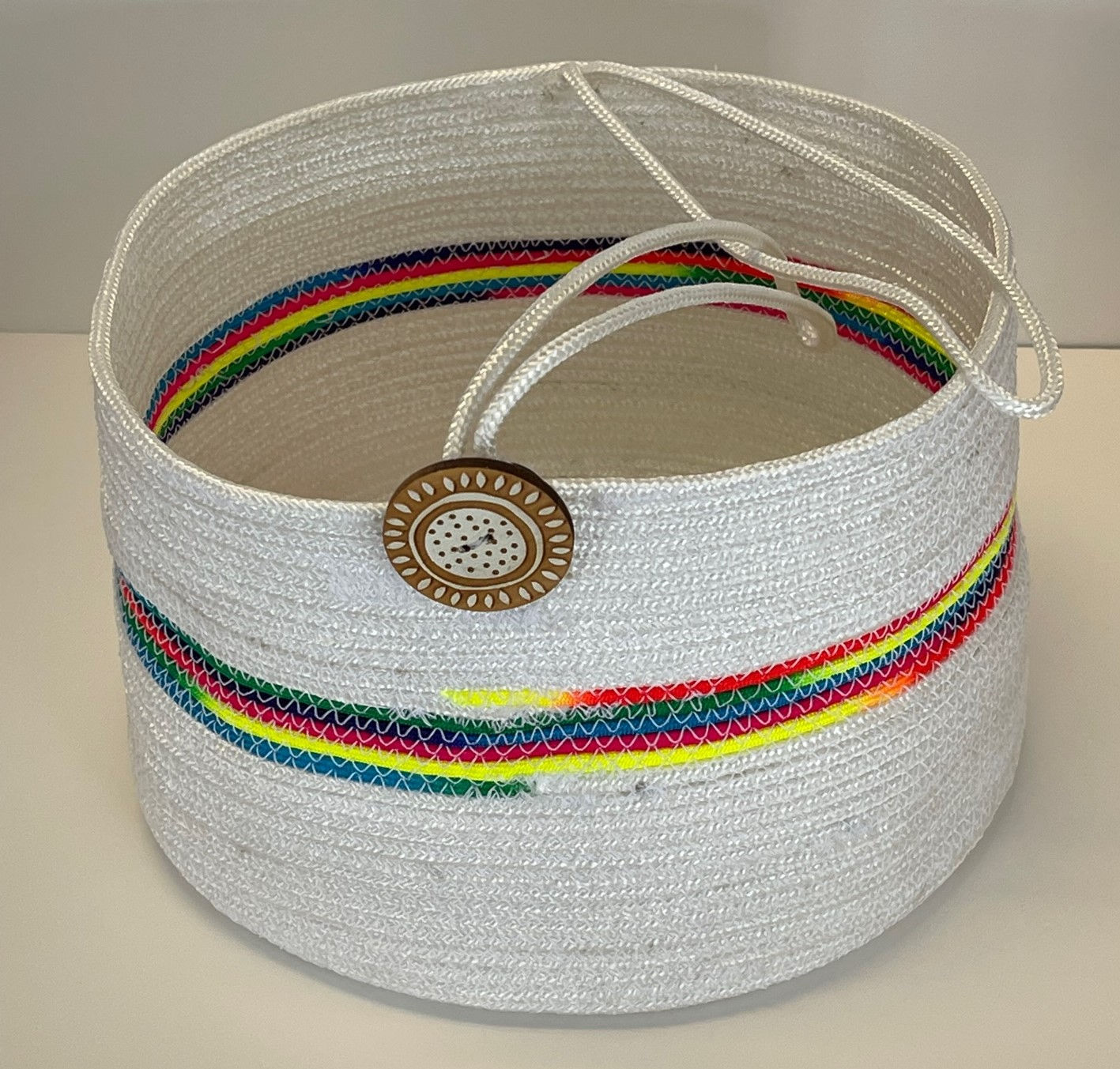 white and rainbow paracord