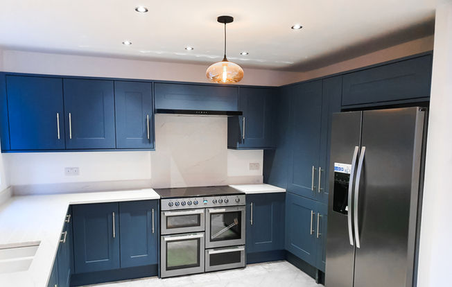 Blue Modern Minimalist Kitchen Bury Interiors
