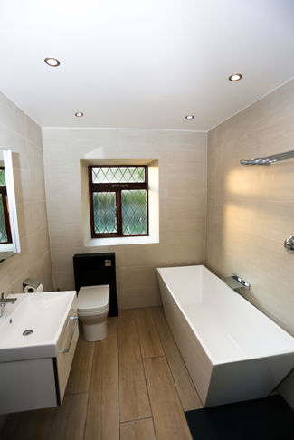 Long Bathroom with Luxury Basin & Bath Bury Interiors