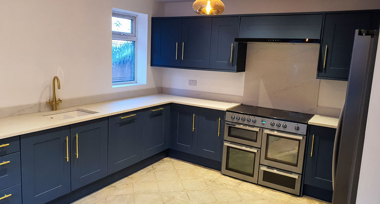 Blue Modern Kitchen Bury Interiors - Kitchen Fitting & Bathrooms