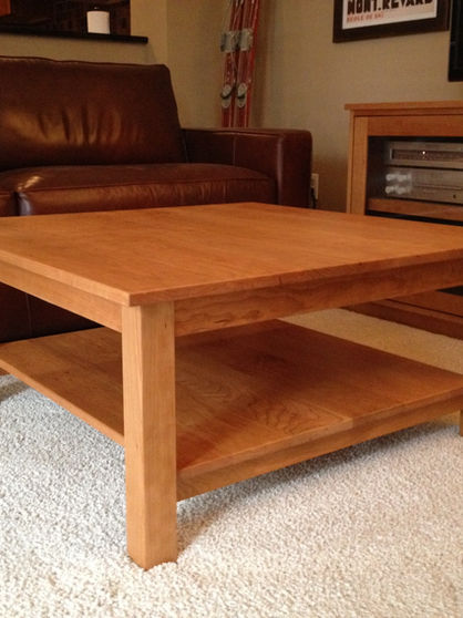Solid Cherry Mission Shaker Coffee Table Hardwood Classic Wood Interior Designer Modern Shaker Architect Boulder Colorado Near Me Custom Contemporary Transitional Architecture Remodel Renovation Furniture
