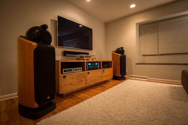Media LP Vinyl Storage Record Cabinet Cherry Hardwood Custom Solid Near Me American USA Boulder Colorado Audiophile Speaker Unit