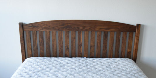 Solid Walnut Slat Arch King Bed