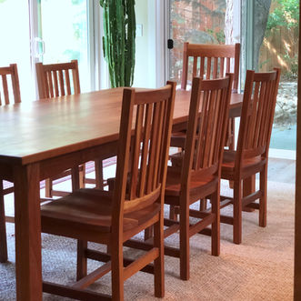Modern Farmhouse Solid Cherry Dining Table Chair Set Boulder Furniture Arts