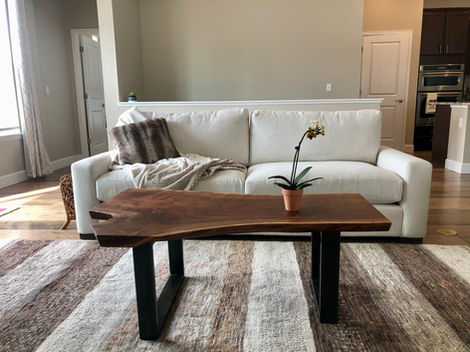 Custom Solid Walnut LiveEdge Coffee Table on Steel
