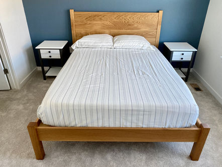 Solid White Oak Flatiron Queen Bed