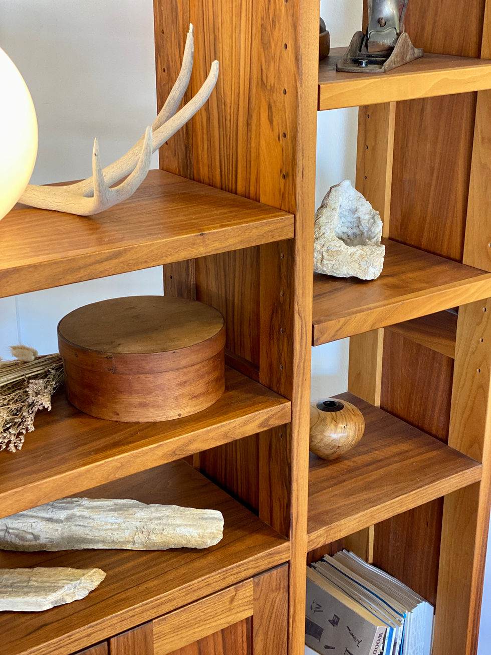 Bookcase Prairie Walnut Asymmetrical Detail