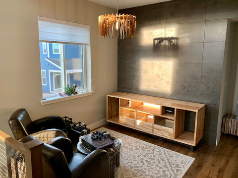 Record Cabinet Storage Vinyl LP Drawer Flip Top Ambrosia Maple Hardwood Solid USA American Boulder Colorado Audiophile Near Me Custom Speaker Unit Wall