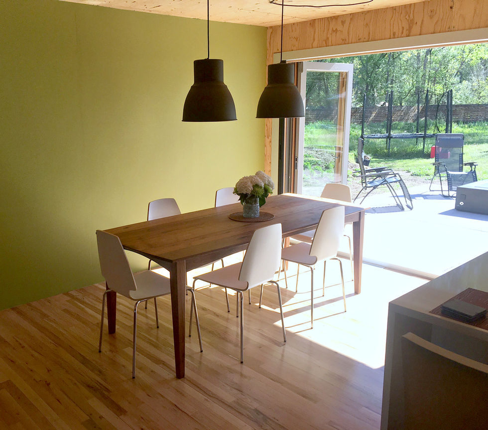 Solid Walnut Prairie Four-Leg Table + Custom Boat-Shape Top