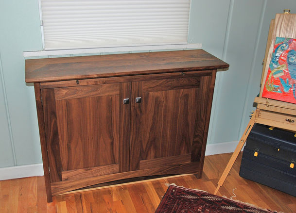 Custom Solid Walnut Prairie Shaker Cabinet Storage Door Craft Office WFH