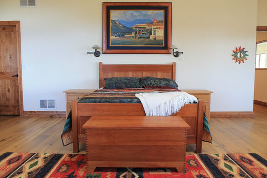 Bed Craftsman Panel Queen Cherry Hardwood Solid Nightstand Set Trunk Dovetailed