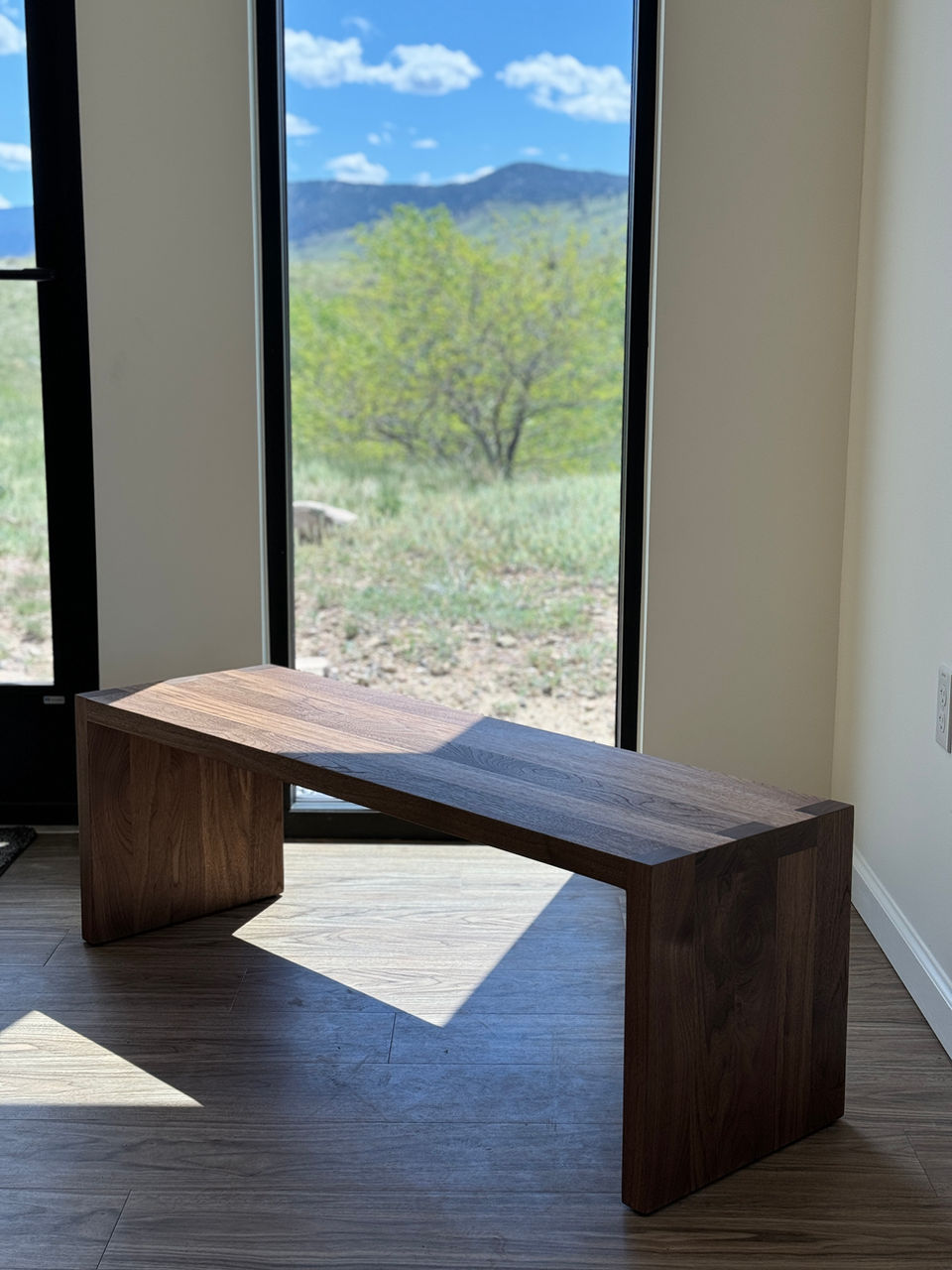 Bench Custom Backless Walnut 48 Oversized Exposed Finger Joint Dovetail.jpg