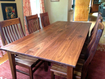 Solid Walnut Shaker Classic Contemporary Dining Table Mission Chair Set