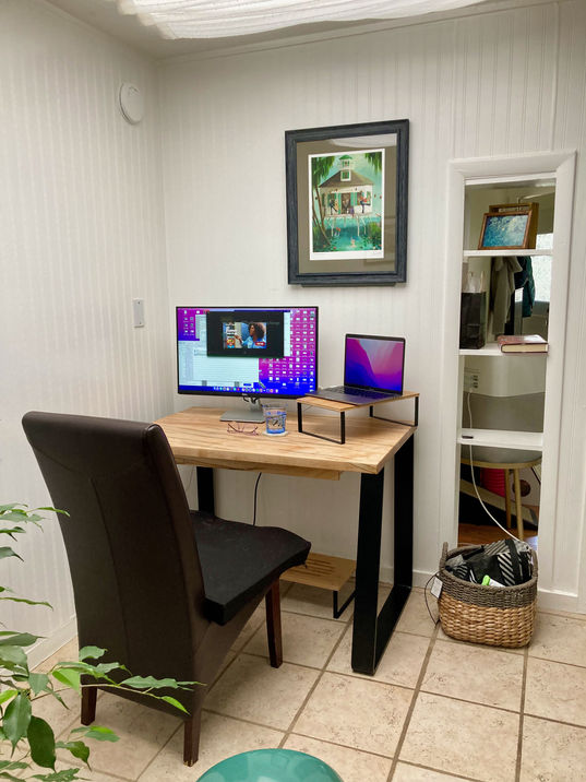 modern small desk maple steel custom drawer