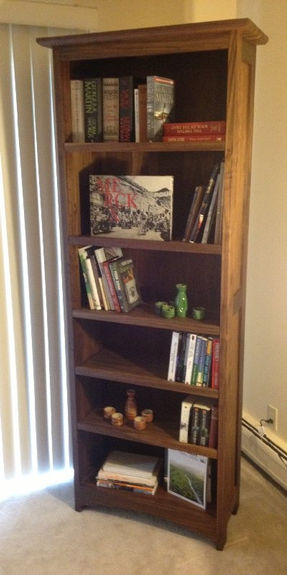 Tall Solid Walnut Prairie Shaker Bookcase Bookshelf Etagere