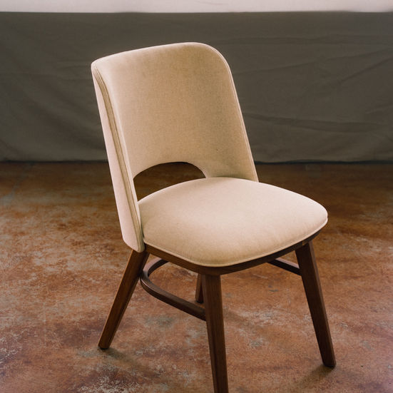 Chair Maxwell Dining Luxury Oatmeal Cream Fabric Upholstery Swoop