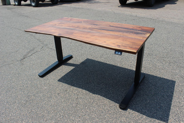 Solid Walnut Adjustable Desk + Custom LiveEdge Top