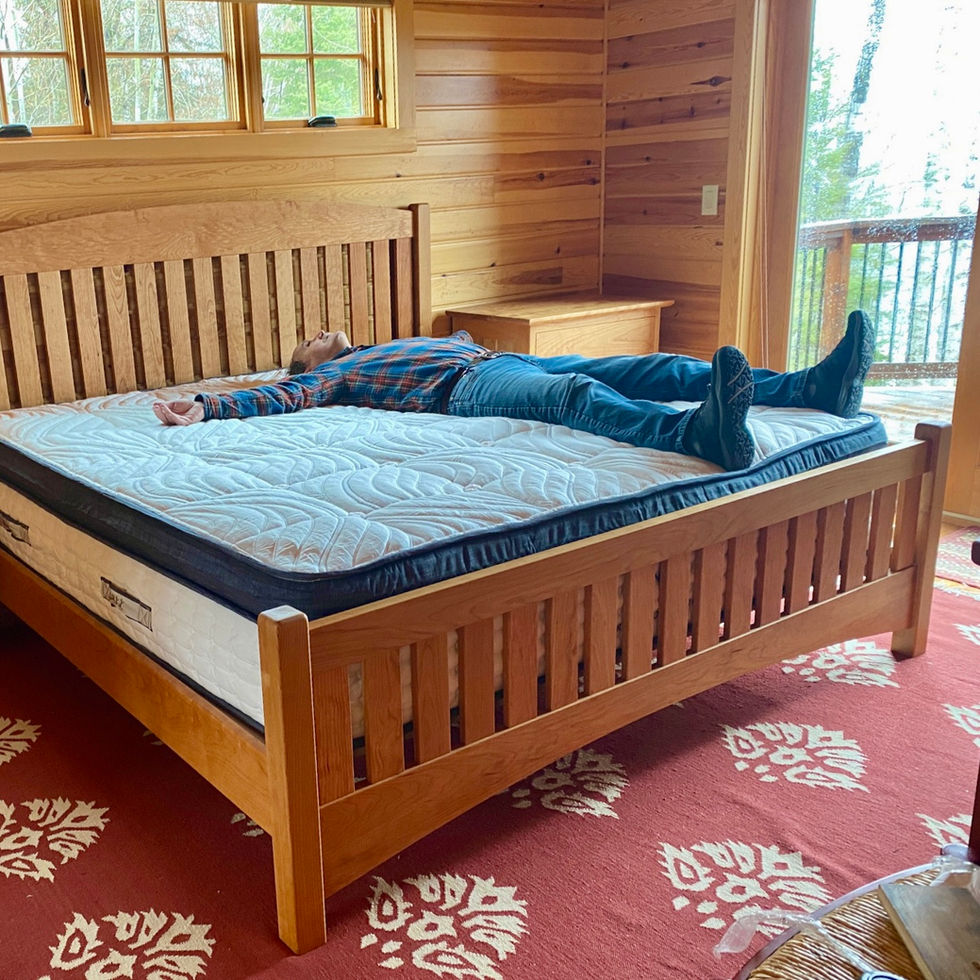 Solid Cherry Slat Arch King Bed