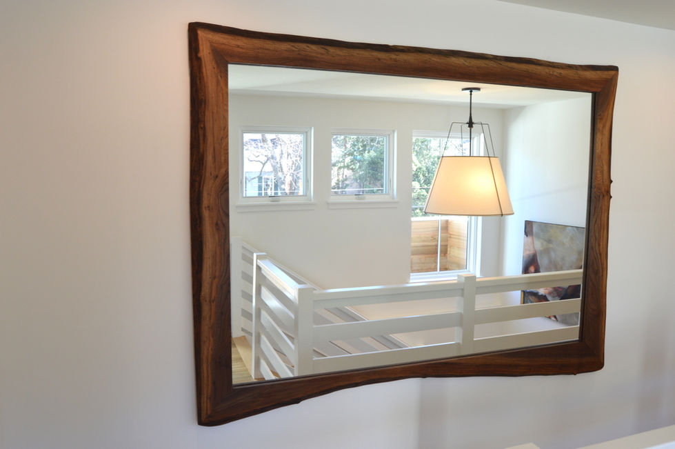 Custom Solid LiveEdge Walnut Hall Entry Mirror Mitered
