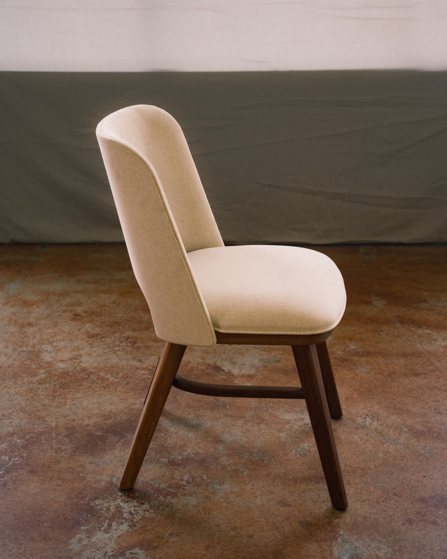 Chair Maxwell Dining Luxury Oatmeal Cream Fabric Upholstery Swoop