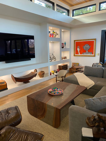 Custom Solid Walnut LiveEdge Waterfall Concrete Epoxy River Coffee Table Steel Modern Arts Boulder Colorado Furniture