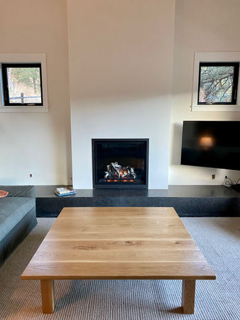 Solid White Oak Mission Coffee Table + Custom Rails