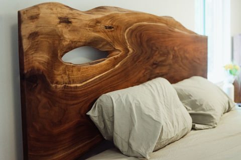 Custom Solid Walnut LiveEdge Bed