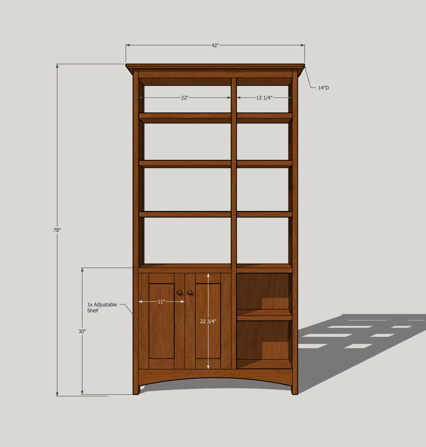 The Prairie Asymmetrical Bookcase