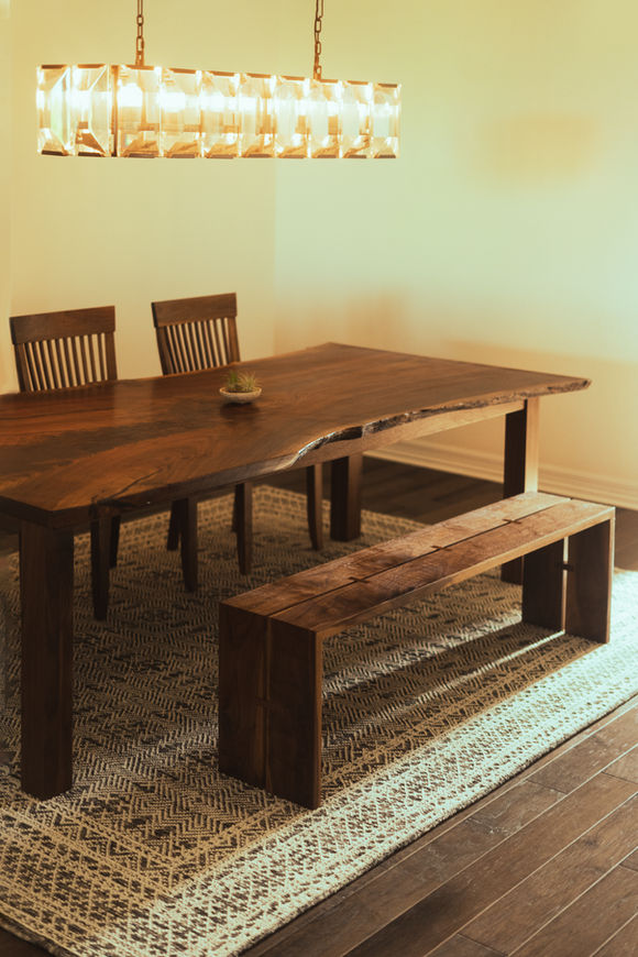 Custom Solid Walnut Waterfall Backless Bench with Exposed Joinery