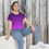 Thumbnail: Purple Twilight Ombre Women’s All-Over T-Shirt – Casual Gradient Tee