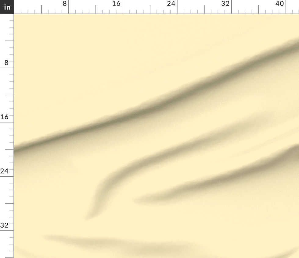 Close-up of Vintage Buttercream Cotton Prima fabric draped to show the fabric texture.