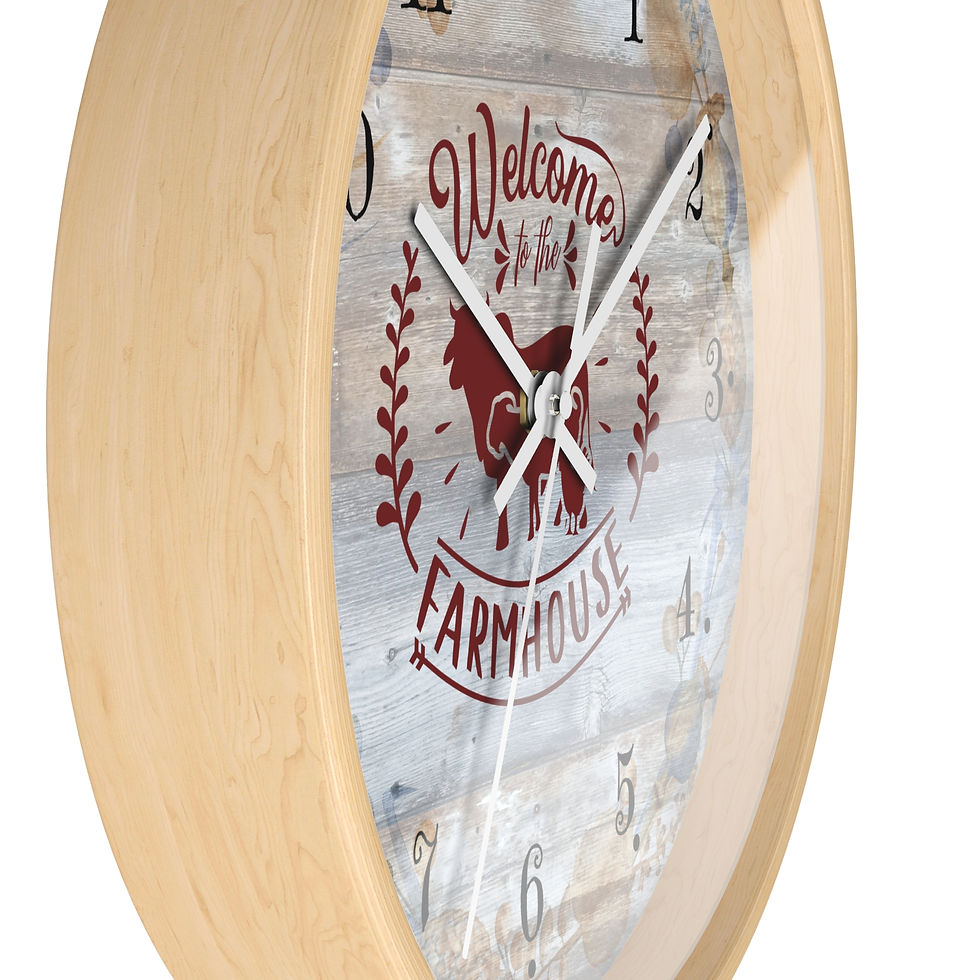 Thumbnail: Farmhouse Welcome Faux Wood Wall Clock