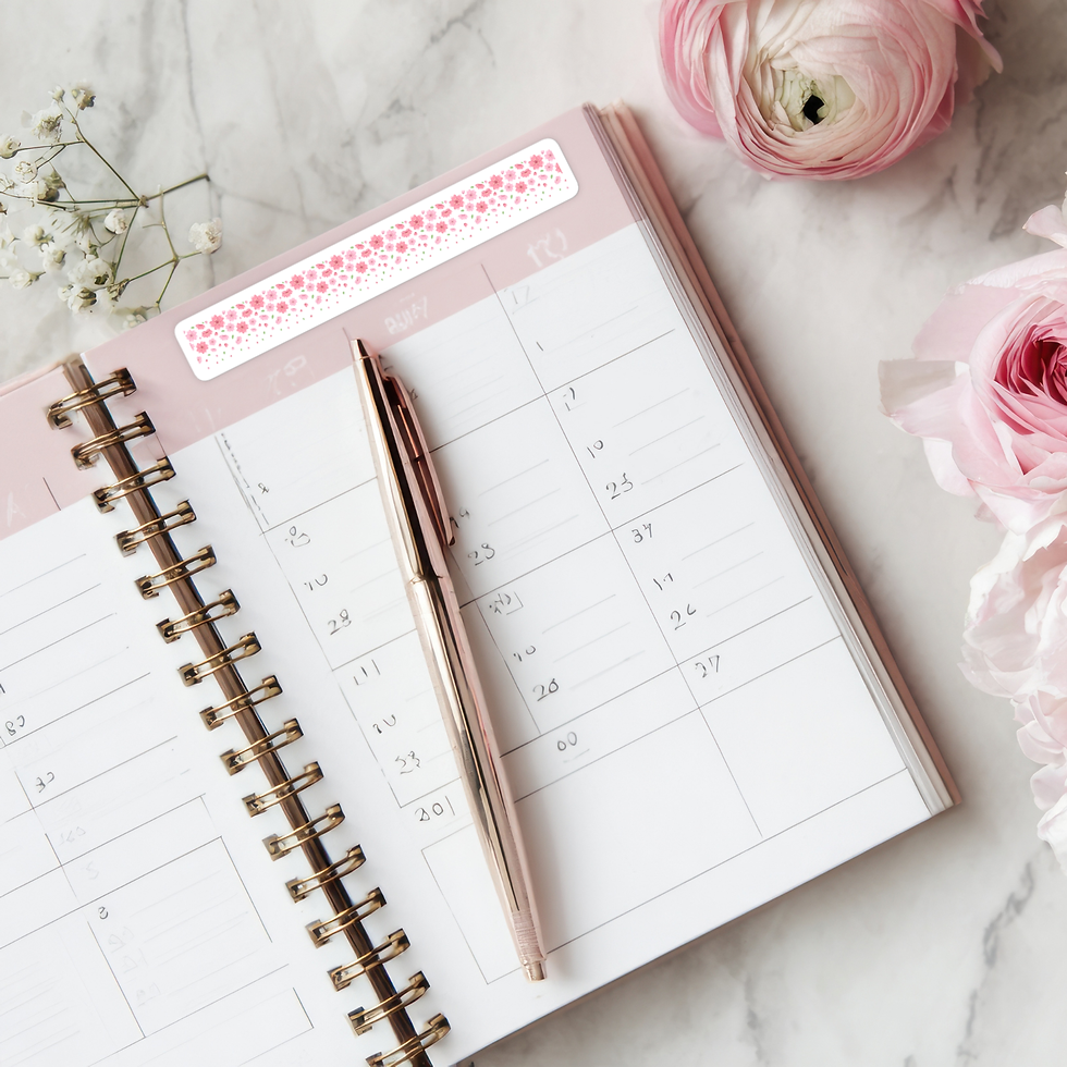 Thumbnail: Blushing Petals Washi Tape Sticker Sheet