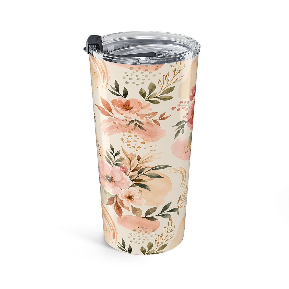 Thumbnail: Soft Floral Watercolor 20oz Insulated Tumbler 20oz
